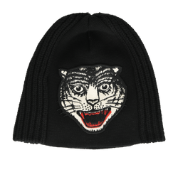 Gucci Tiger Beanie, Wool, Black, Sz M, MII, 3*